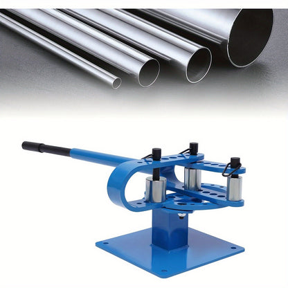 Manuele Buizenbuiger – Buizenbuiger – Pijpenbuiger – Buigtool – Buisvormer – Robuust Metalen Ontwerp – 7 Buigschijven 25-75 mm – Compact Blauw