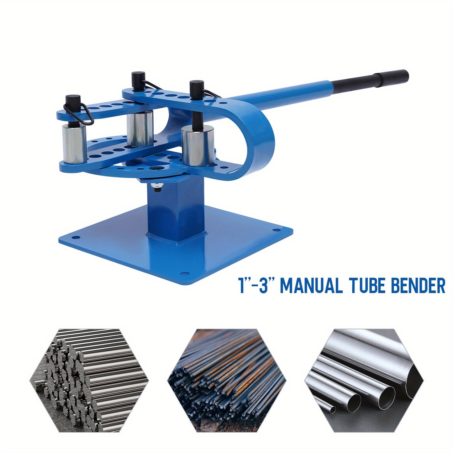 Manuele Buizenbuiger – Buizenbuiger – Pijpenbuiger – Buigtool – Buisvormer – Robuust Metalen Ontwerp – 7 Buigschijven 25-75 mm – Compact Blauw