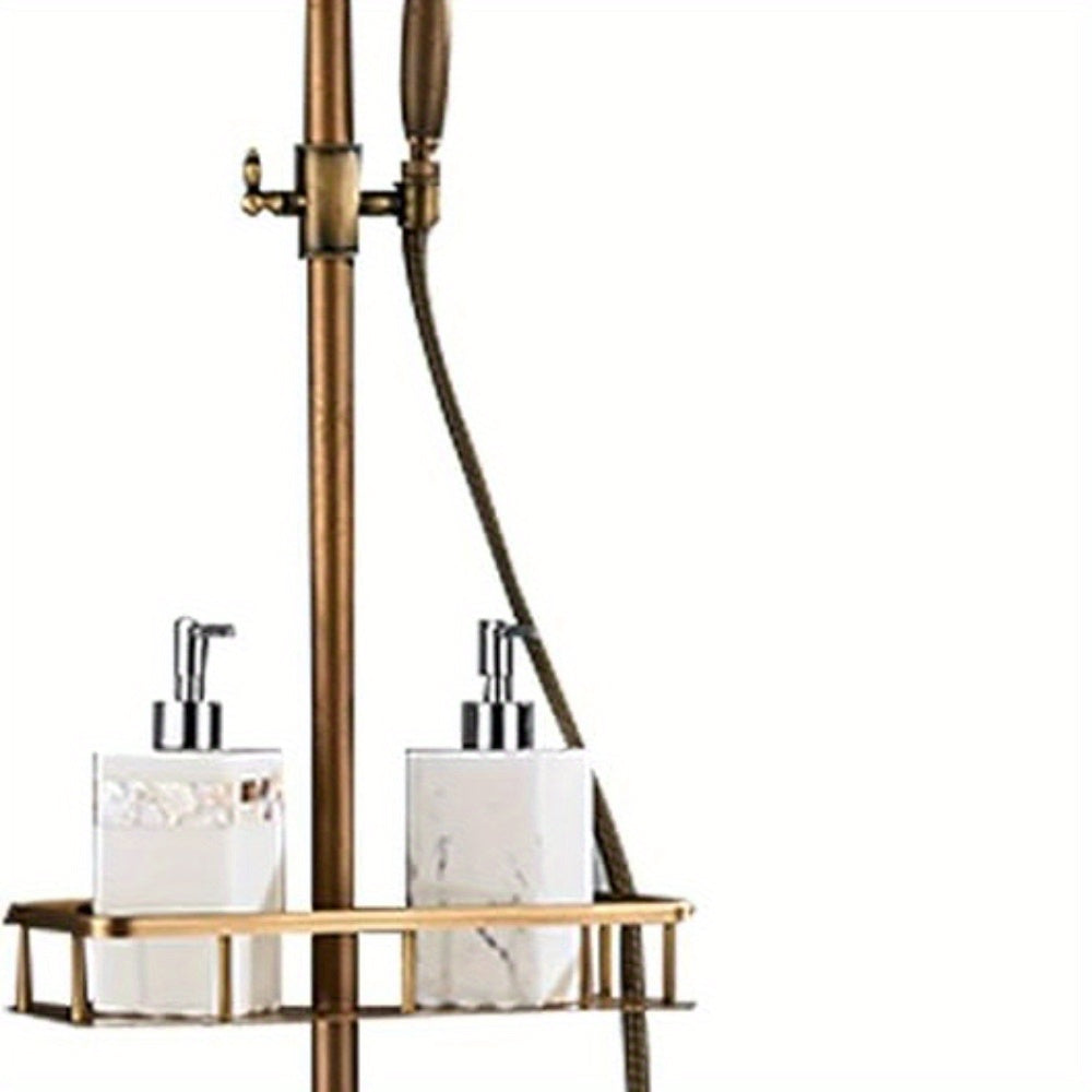 Douchekraan – Douche Set – Regendouche – Thermostaatkraan – Mengkraan – Messing Materiaal – Wandmontage Met Opbergrek