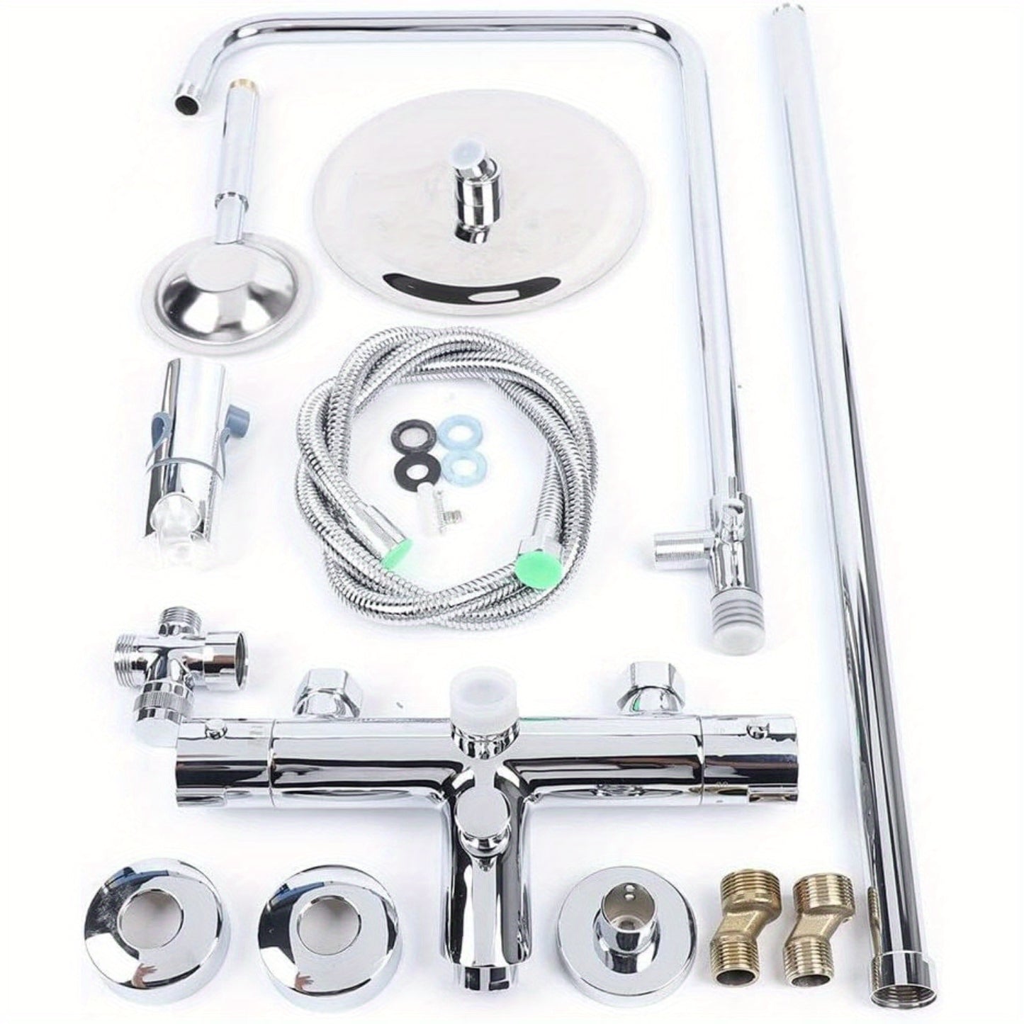 Douchekolom – Douchepaneel – Douchezuil – Regendouche – Doucheset – Thermostatisch – 3 Straalsoorten – RVS Zilverkleurig – Verstelbare Hoogte 81-117 cm