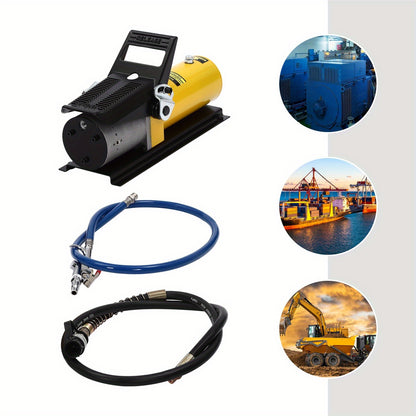 Hydraulische voetpomp – Luchtbediende voetpomp – Hydraulische handpomp – Industriële voetpomp – Werkplaats voetpomp – 10.000 PSI Max Druk – 690cm³ Tankinhoud – 1,5m Brandstofslang – Compact & Duurzaam staal