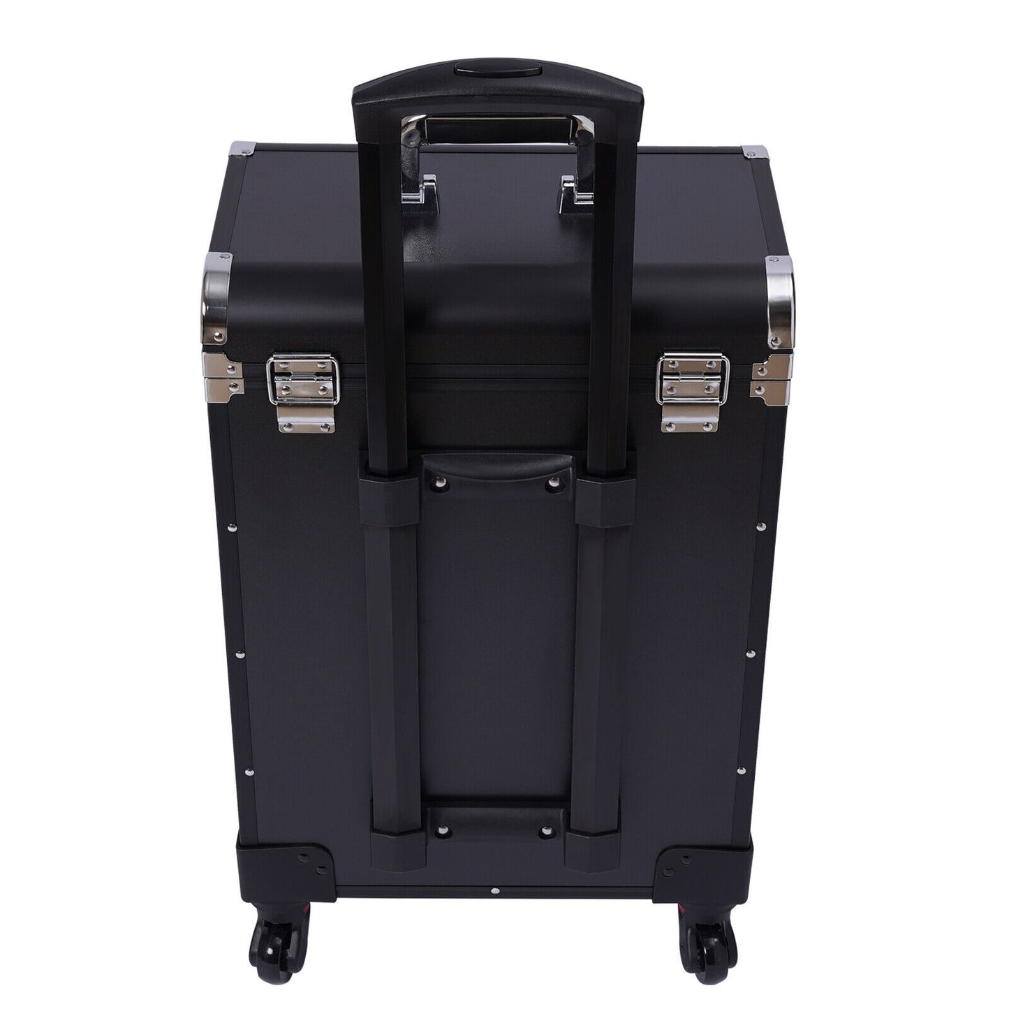 Make-up Koffer – Make-up Trolley – Cosmetica Opbergkoffer – Beauty Koffer – Make-up Kist – Aluminium Frame – 3-laags Met Wieltjes – Zwart