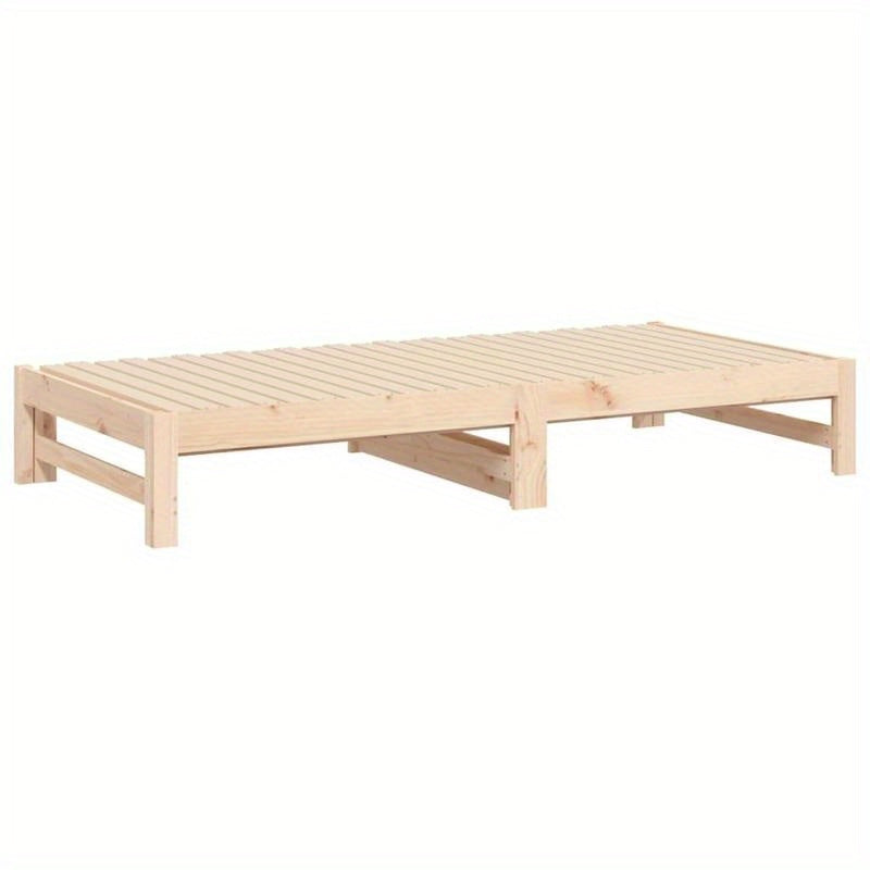 Uitschuifbaar Daybed – Bedbank – Sleeperbed – Logeerbed – Slaapbank – Massief Dennenhout – MDF Frame – Modern Minimalistisch – Compact Design