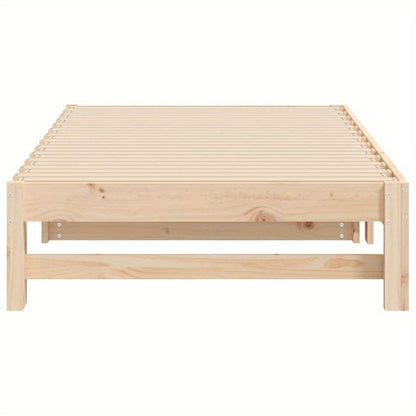 Uitschuifbaar Daybed – Bedbank – Sleeperbed – Logeerbed – Slaapbank – Massief Dennenhout – MDF Frame – Modern Minimalistisch – Compact Design