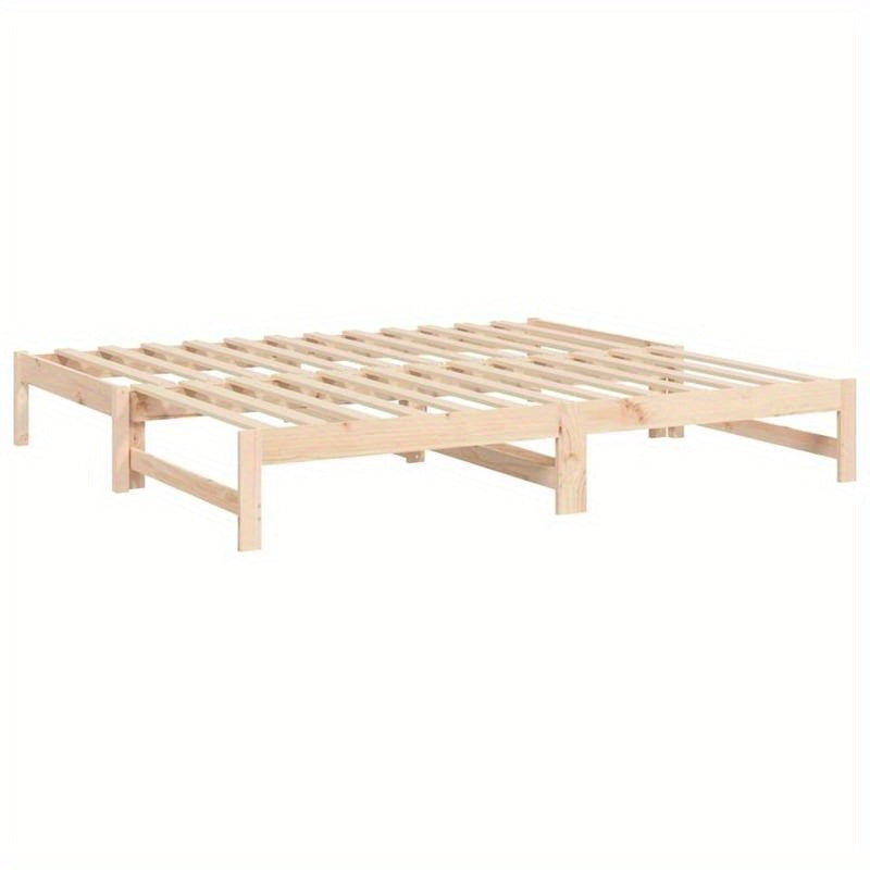 Uitschuifbaar Daybed – Bedbank – Sleeperbed – Logeerbed – Slaapbank – Massief Dennenhout – MDF Frame – Modern Minimalistisch – Compact Design