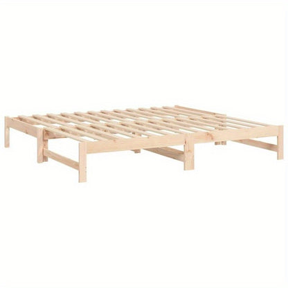 Uitschuifbaar Daybed – Bedbank – Sleeperbed – Logeerbed – Slaapbank – Massief Dennenhout – MDF Frame – Modern Minimalistisch – Compact Design