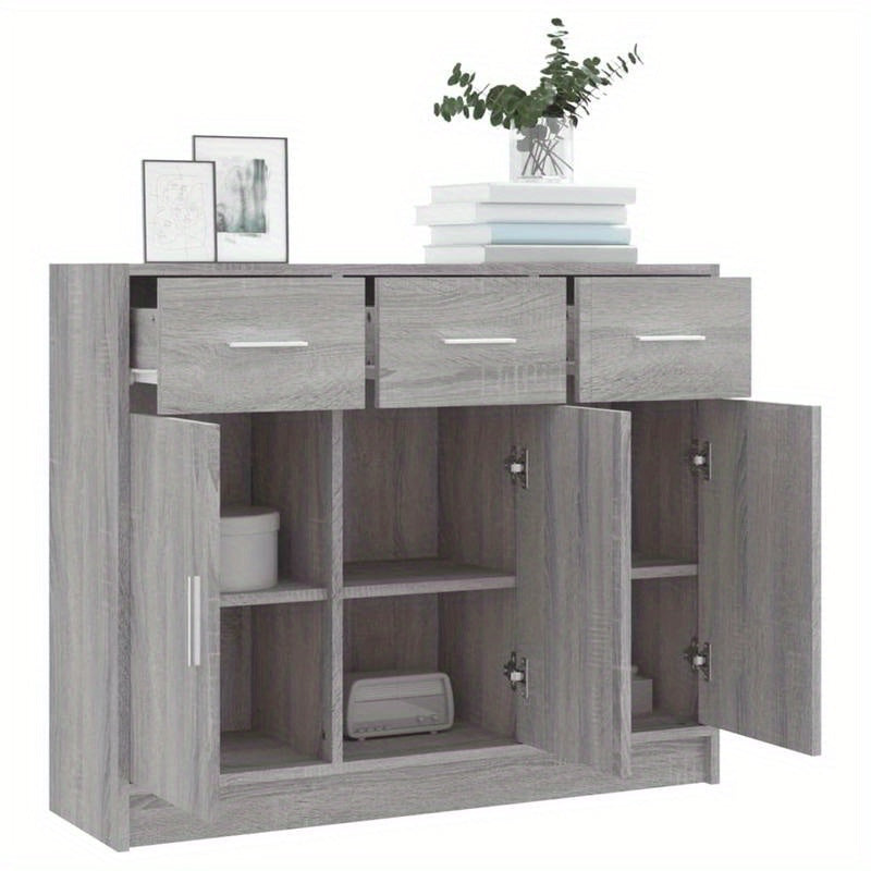 Sideboard – Dressoir – Kast – Opbergkast – Meubel – Sonoma Grijs – 91x28x75 cm – Gemaakt van Rundhout MDF