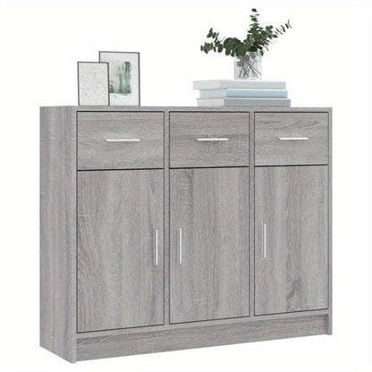 Sideboard – Dressoir – Kast – Opbergkast – Meubel – Sonoma Grijs – 91x28x75 cm – Gemaakt van Rundhout MDF