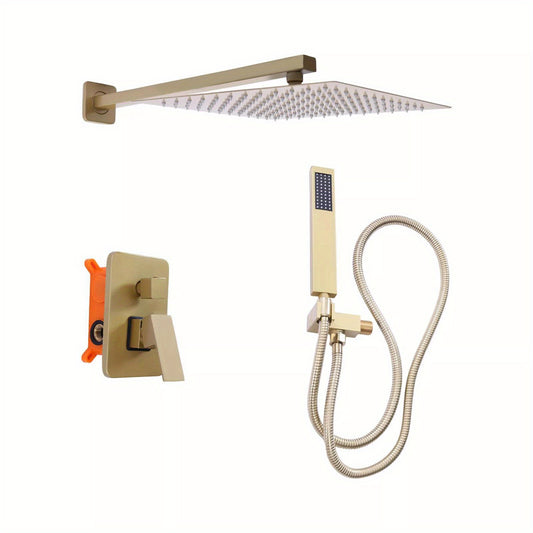 Douchekraan – Douchemengkraan – Doucheset – Douchethermostaat – Inbouwdouche – Messing – Goudkleurig – 2 Straalsoorten – Thermostatische Temperatuurregeling