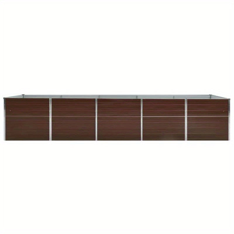 Verhoogd Plantenbed – Moestuinbak – Tuinbak – Plantenbak – Rechthoekig Tuinbed – Gegalvaniseerd Staal – Weerbestendig & UV-bestendig – 400x80x45 cm – Bruin