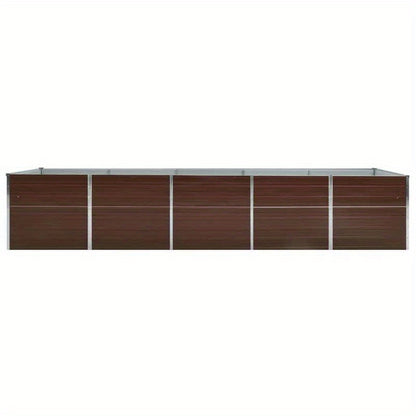 Verhoogd Plantenbed – Moestuinbak – Tuinbak – Plantenbak – Rechthoekig Tuinbed – Gegalvaniseerd Staal – Weerbestendig & UV-bestendig – 400x80x45 cm – Bruin