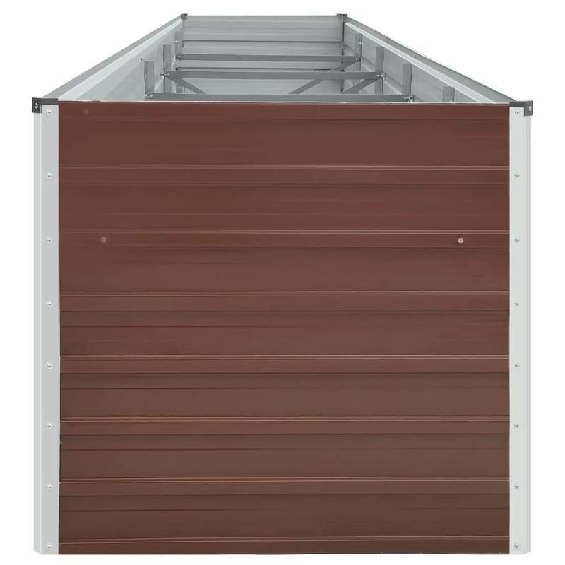 Verhoogd Plantenbed – Moestuinbak – Tuinbak – Plantenbak – Rechthoekig Tuinbed – Gegalvaniseerd Staal – Weerbestendig & UV-bestendig – 400x80x45 cm – Bruin