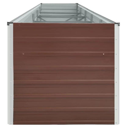 Verhoogd Plantenbed – Moestuinbak – Tuinbak – Plantenbak – Rechthoekig Tuinbed – Gegalvaniseerd Staal – Weerbestendig & UV-bestendig – 400x80x45 cm – Bruin