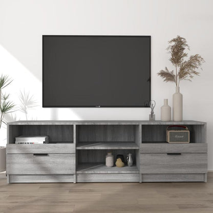Tv Meubel – TV Meubelkast – TV Kast – TV Meubel 149 cm – Grijs Sonoma – Hardhouten Materiaal – Ruime Opbergruimte Met Schuifdeuren