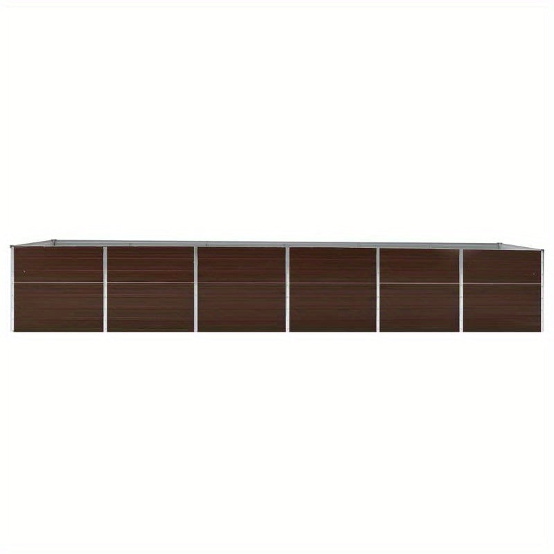 Moestuinbak – Verhoogde Kweekbak – Plantenbak – Tuinbak – Bloembak – Gegalvaniseerd Staal – Groot Formaat 480x80x77 cm – Weerbestendig Bruin Rustiek Design
