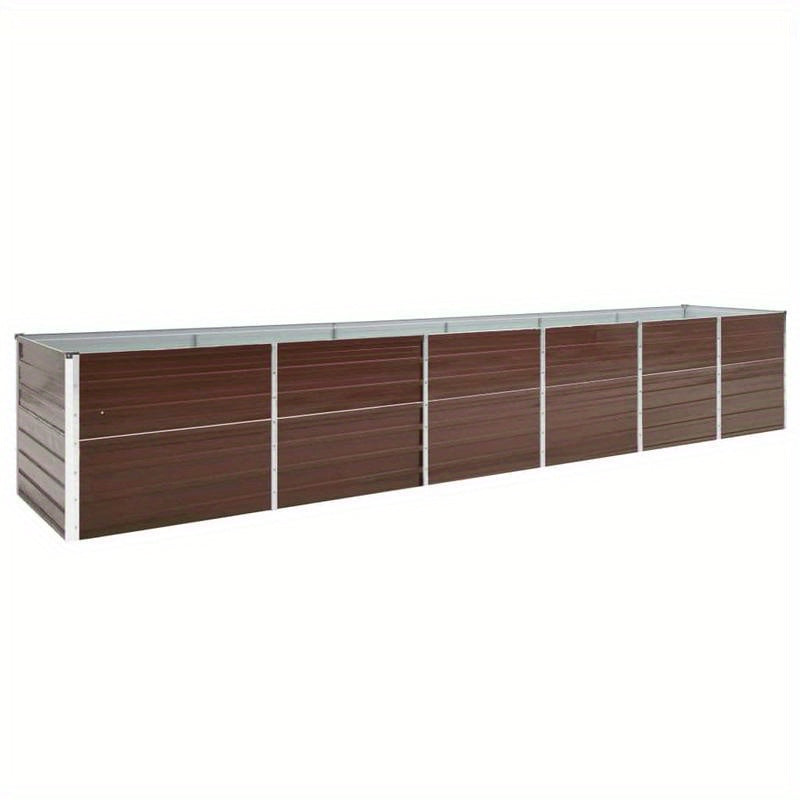 Moestuinbak – Verhoogde Kweekbak – Plantenbak – Tuinbak – Bloembak – Gegalvaniseerd Staal – Groot Formaat 480x80x77 cm – Weerbestendig Bruin Rustiek Design