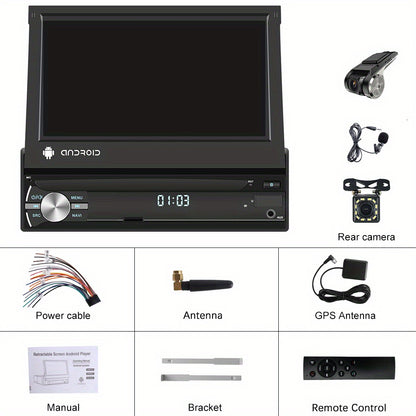Autoradio – Auto Radio – Multimedia Radio – Wagenradio – Car Audio – Met 7 Inch Touchscreen – Inclusief Achteruitrijcamera & DVR Rijstrecordfunctie