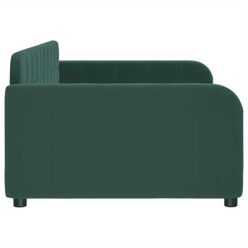 Bedbank – Slaapbank – Sofa – Logeerbed – Bed  – Donkergroen Velvet – 90x200 cm – Makkelijk Transformeerbaar