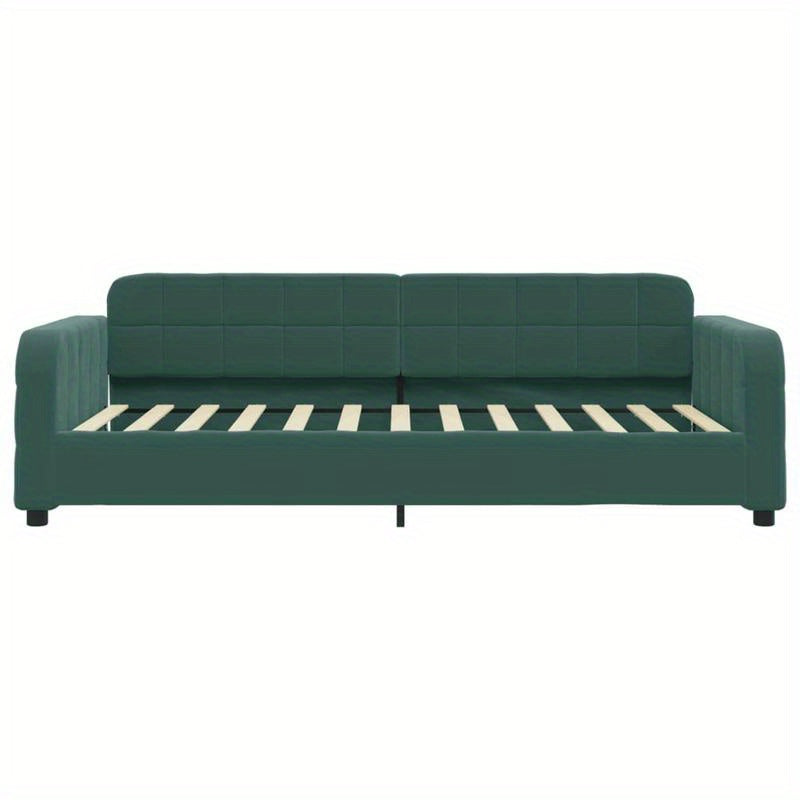 Bedbank – Slaapbank – Sofa – Logeerbed – Bed  – Donkergroen Velvet – 90x200 cm – Makkelijk Transformeerbaar