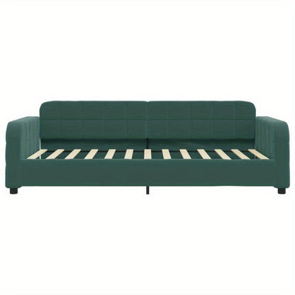 Bedbank – Slaapbank – Sofa – Logeerbed – Bed  – Donkergroen Velvet – 90x200 cm – Makkelijk Transformeerbaar