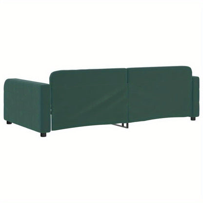 Bedbank – Slaapbank – Sofa – Logeerbed – Bed  – Donkergroen Velvet – 90x200 cm – Makkelijk Transformeerbaar