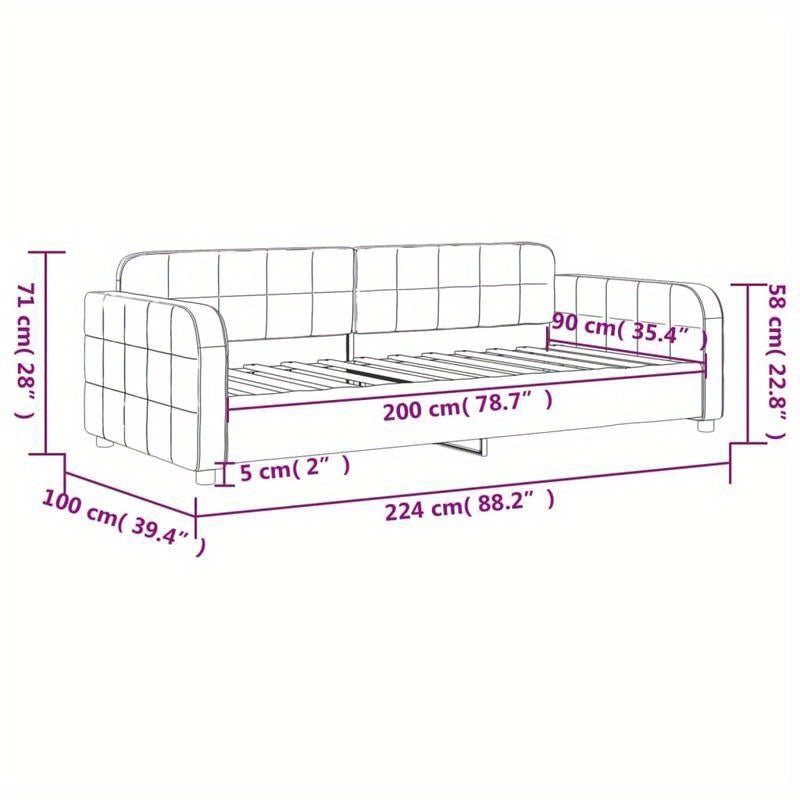 Bedbank – Slaapbank – Sofa – Logeerbed – Bed  – Donkergroen Velvet – 90x200 cm – Makkelijk Transformeerbaar