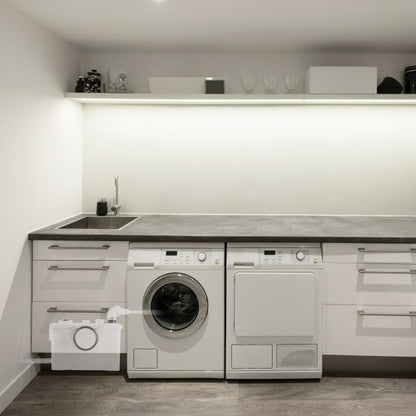 wc-pomp – afvalwaterpomp – rioolpomp – toiletpomp – afvoer-pomp – compact – werkt zonder elektriciteit