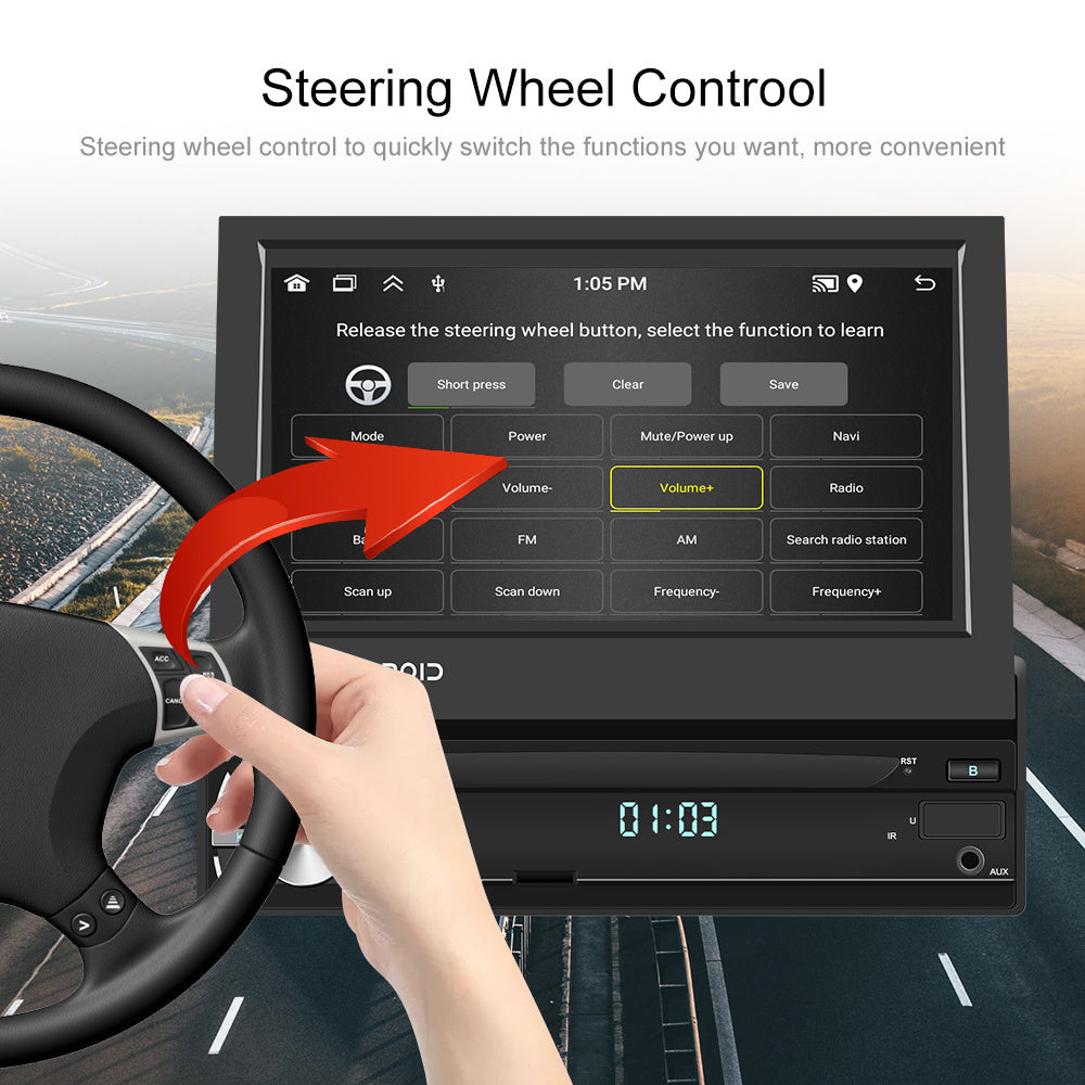 Autoradio – Autoradiosysteem – Car Radio – Autostereo – Multimedia Radio – 7 Inch Uitklapbaar Touchscreen – Draadloos CarPlay & Android Auto Met DVR Camera