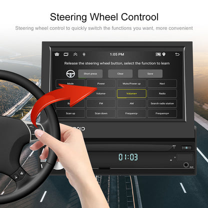 Autoradio – Autoradiosysteem – Car Radio – Autostereo – Multimedia Radio – 7 Inch Uitklapbaar Touchscreen – Draadloos CarPlay & Android Auto Met DVR Camera