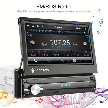Autoradio – Autoradiosysteem – Car Radio – Autostereo – Multimedia Radio – 7 Inch Uitklapbaar Touchscreen – Draadloos CarPlay & Android Auto Met DVR Camera