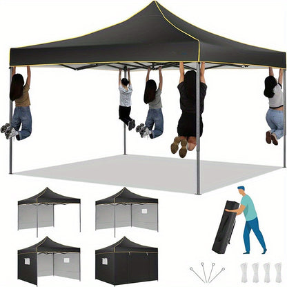 Pop-up Tent – Vouwtent – Partytent – Zonnetent – Schaduwtent – Zwart – 3,05×3,05 Meter – Snelle Opbouw – UV Bescherming