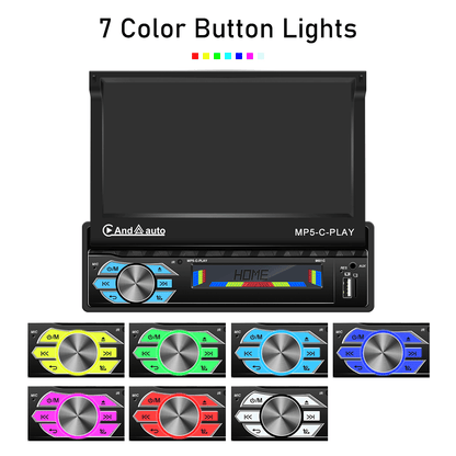 Multimedia Autoradio – Carplayer – Android Auto – Mirror Link – 1 DIN Car Stereo – 7 Inch Motorised Touchscreen – Draadloos Met Achteruitrijcamera