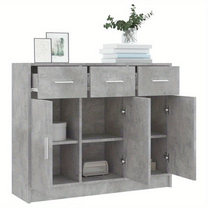 Dressoir – Opbergkast – Ladekast – TV-kast – Wandkast – Beton Grijs – 91x28x75 cm – Hoogwaardig Gelamineerd Spaanplaat