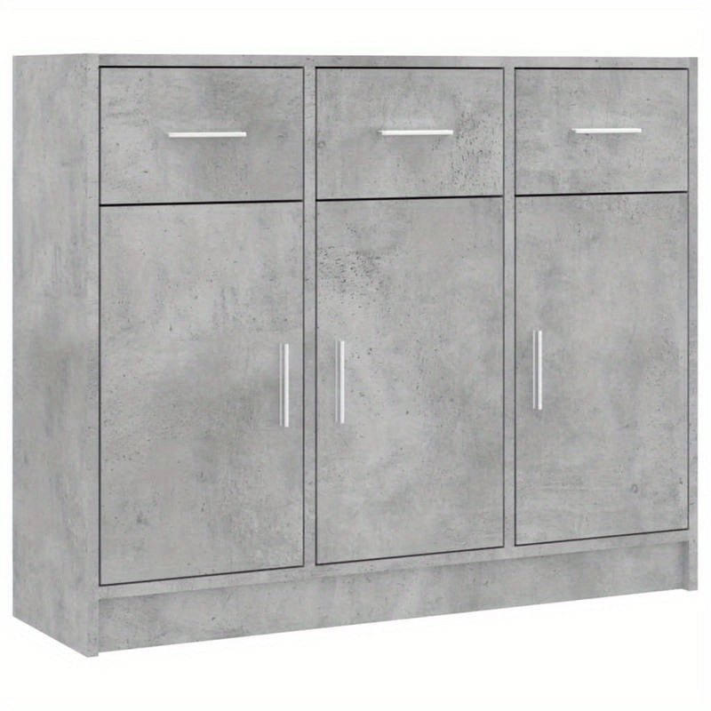 Dressoir – Opbergkast – Ladekast – TV-kast – Wandkast – Beton Grijs – 91x28x75 cm – Hoogwaardig Gelamineerd Spaanplaat