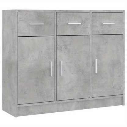 Dressoir – Opbergkast – Ladekast – TV-kast – Wandkast – Beton Grijs – 91x28x75 cm – Hoogwaardig Gelamineerd Spaanplaat
