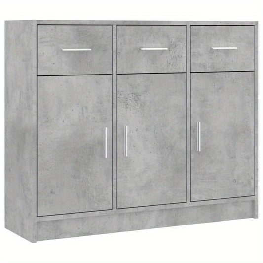 Dressoir – Opbergkast – Ladekast – TV-kast – Wandkast – Beton Grijs – 91x28x75 cm – Hoogwaardig Gelamineerd Spaanplaat