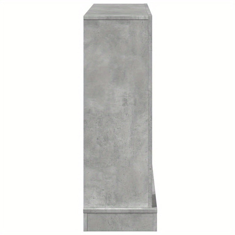 Schoorsteenmantel – Schouw – Open Haard Ombouw – Haardombouw – Mantel – Beton Grijs – Hout – 100x30x87,5 cm – Muurbevestiging – Decoratieve Opbergruimte