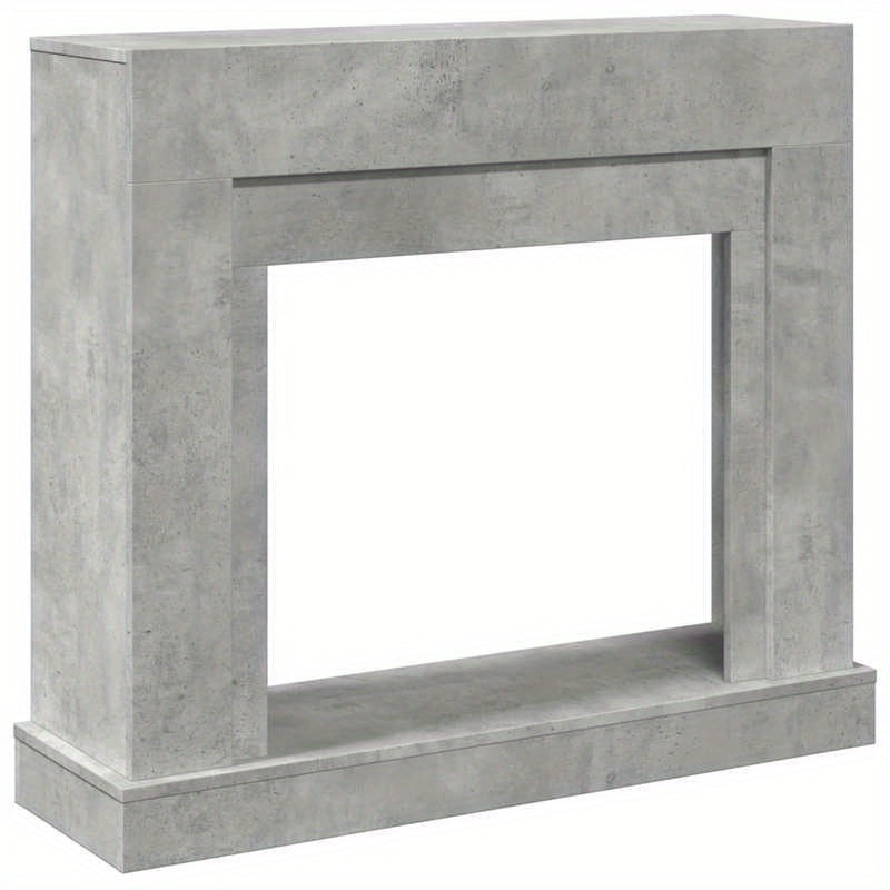 Schoorsteenmantel – Schouw – Open Haard Ombouw – Haardombouw – Mantel – Beton Grijs – Hout – 100x30x87,5 cm – Muurbevestiging – Decoratieve Opbergruimte