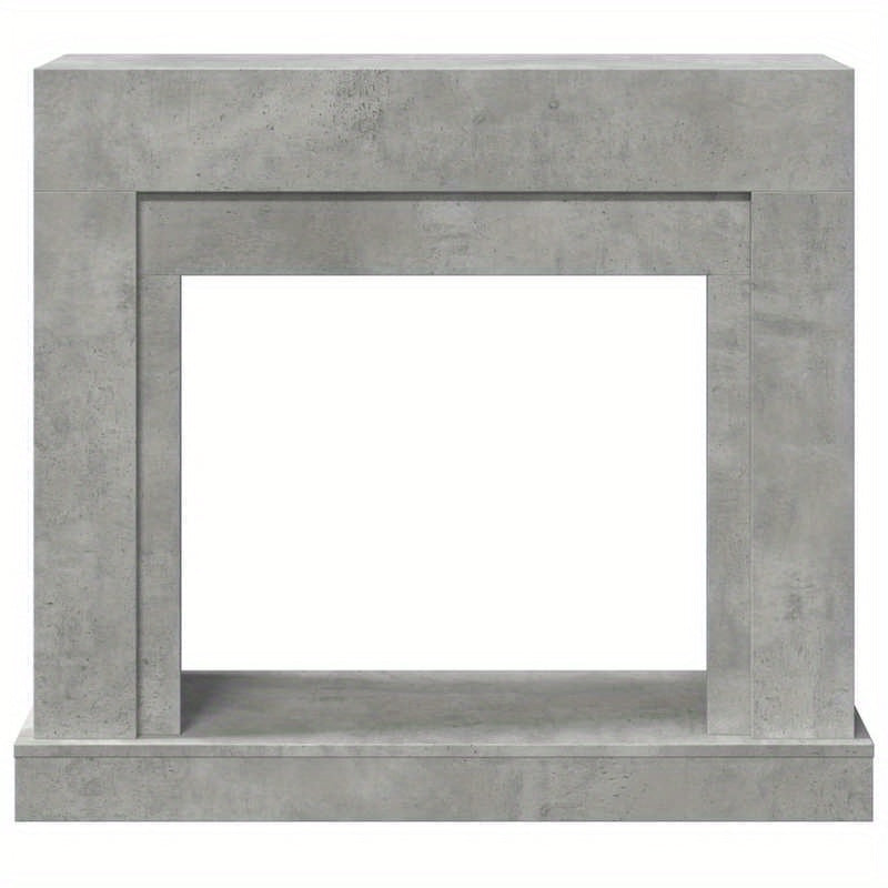 Schoorsteenmantel – Schouw – Open Haard Ombouw – Haardombouw – Mantel – Beton Grijs – Hout – 100x30x87,5 cm – Muurbevestiging – Decoratieve Opbergruimte
