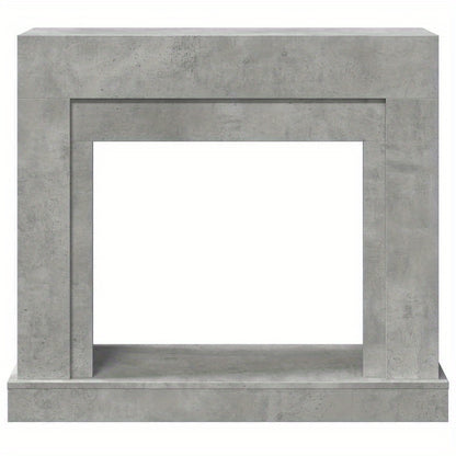 Schoorsteenmantel – Schouw – Open Haard Ombouw – Haardombouw – Mantel – Beton Grijs – Hout – 100x30x87,5 cm – Muurbevestiging – Decoratieve Opbergruimte