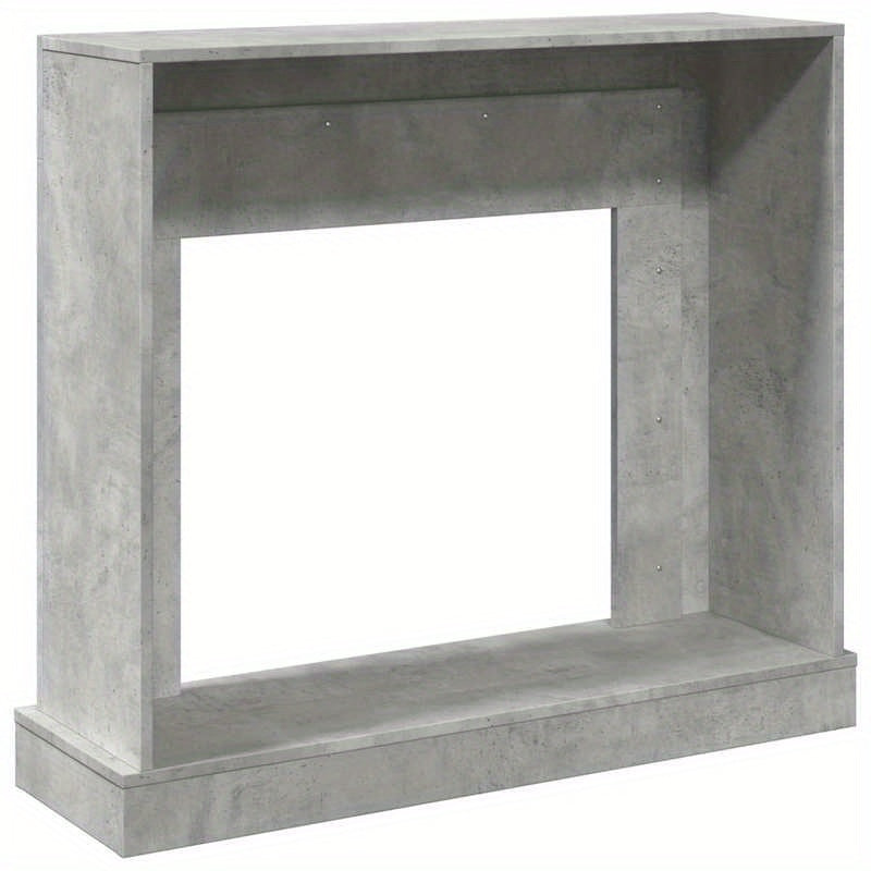 Schoorsteenmantel – Schouw – Open Haard Ombouw – Haardombouw – Mantel – Beton Grijs – Hout – 100x30x87,5 cm – Muurbevestiging – Decoratieve Opbergruimte