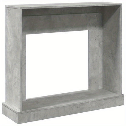 Schoorsteenmantel – Schouw – Open Haard Ombouw – Haardombouw – Mantel – Beton Grijs – Hout – 100x30x87,5 cm – Muurbevestiging – Decoratieve Opbergruimte