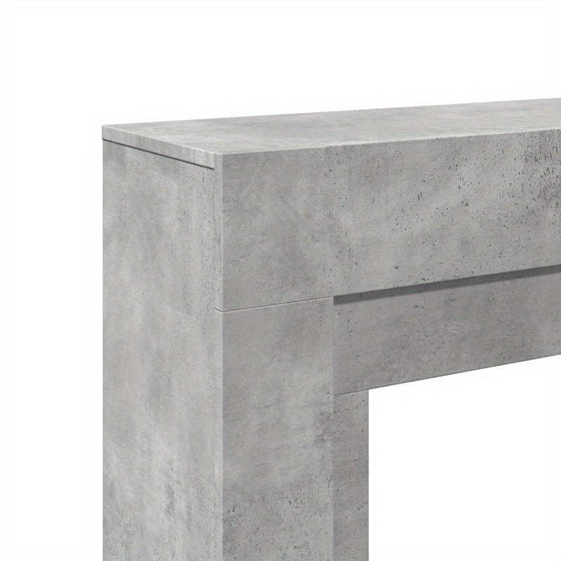 Schoorsteenmantel – Schouw – Open Haard Ombouw – Haardombouw – Mantel – Beton Grijs – Hout – 100x30x87,5 cm – Muurbevestiging – Decoratieve Opbergruimte