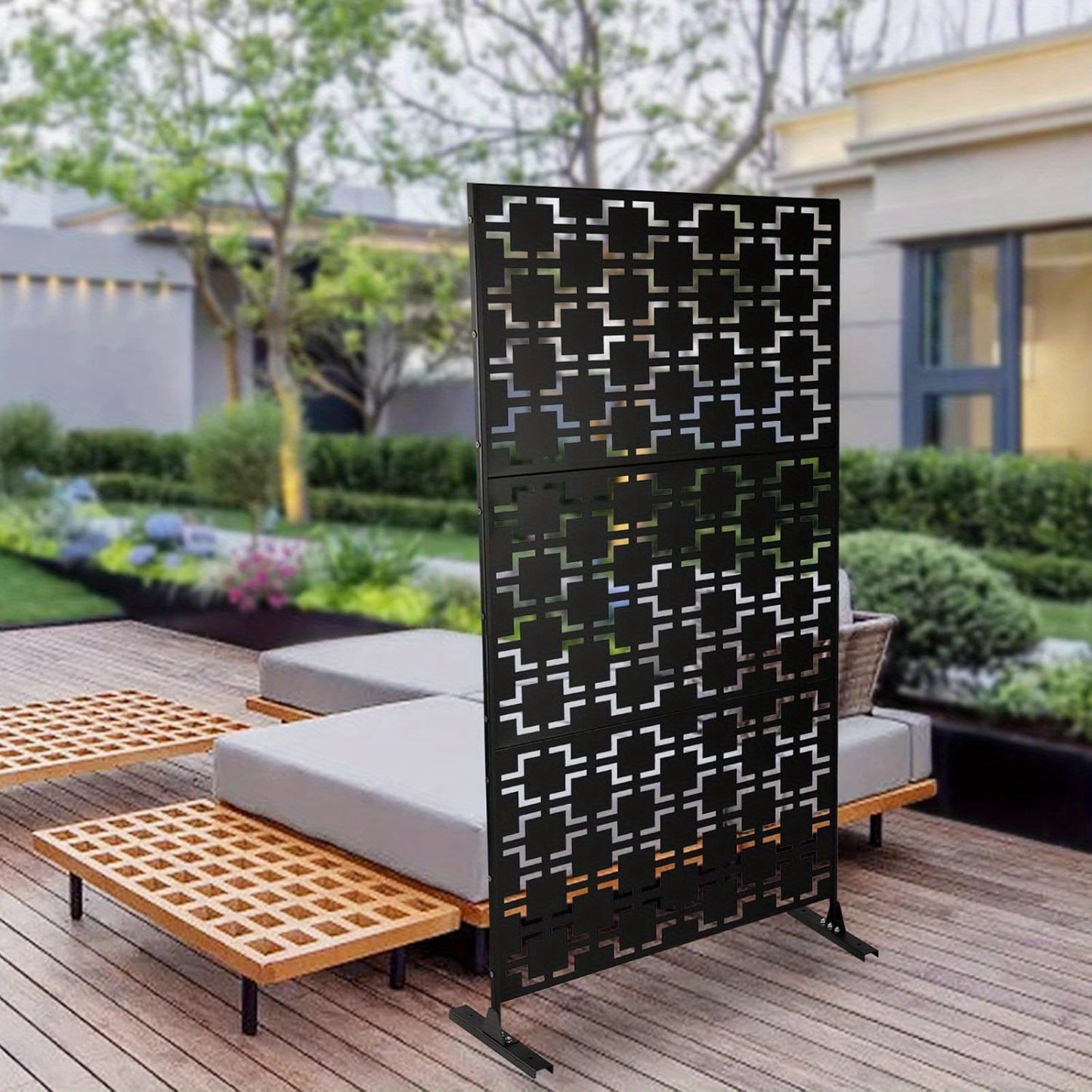 Tuinscherm – Privacyscherm – Windscherm – Balkonscherm – Zichtscherm – Staal met Nano Coating – 190 cm Hoog – Vrijstaand en Modern Design