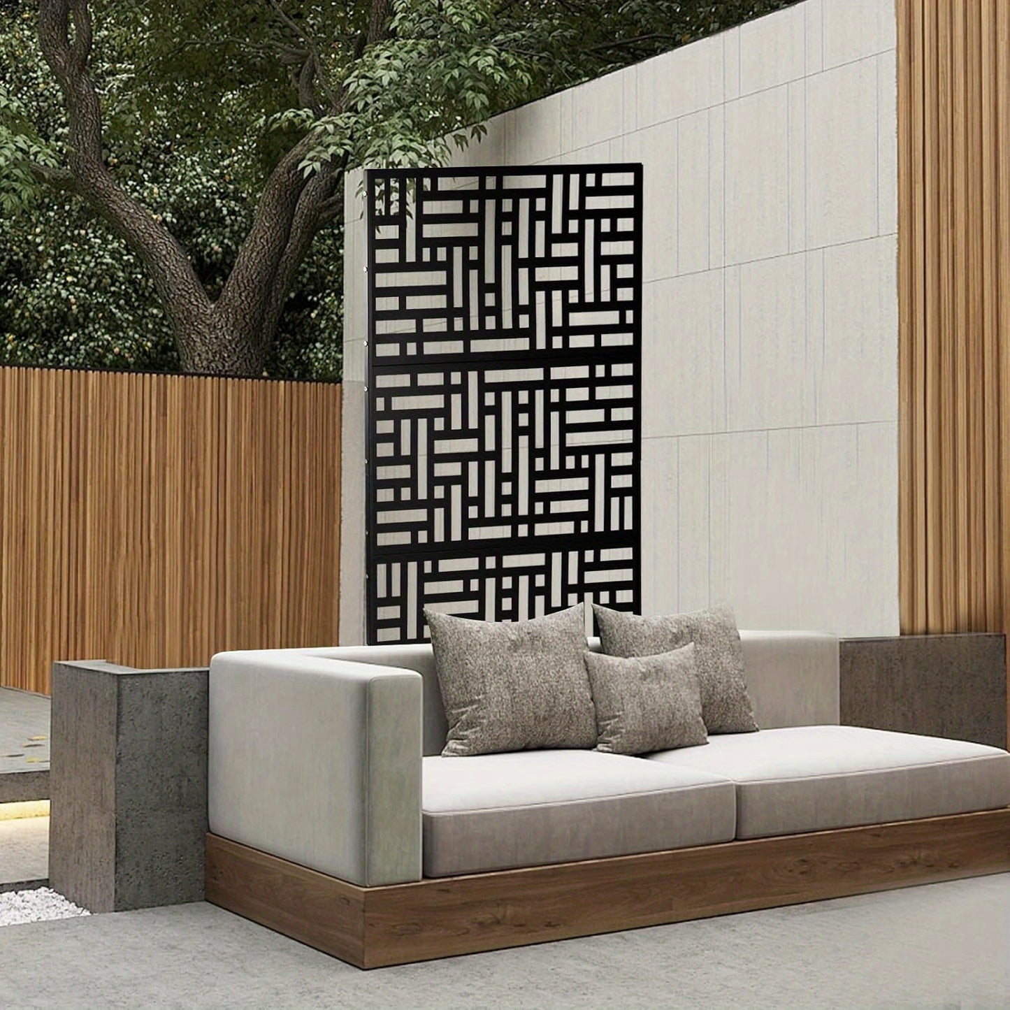 Tuinscherm – Privacyscherm – Windscherm – Balkonscherm – Zichtscherm – Staal met Nano Coating – 190 cm Hoog – Vrijstaand en Modern Design