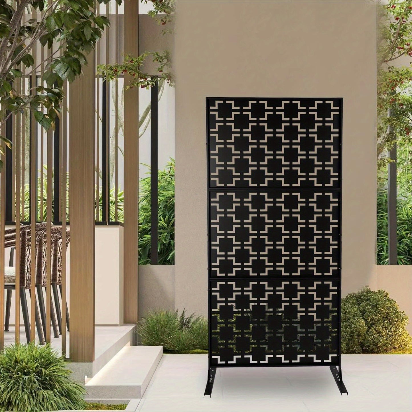 Tuinscherm – Privacyscherm – Windscherm – Balkonscherm – Zichtscherm – Staal met Nano Coating – 190 cm Hoog – Vrijstaand en Modern Design
