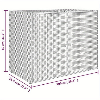 Tuinkast – Tuinberging – Opbergkast – Bergkast – Opbergbox – Zwart – Poly Rattan – 100x55,5x80 cm – Weerbestendig