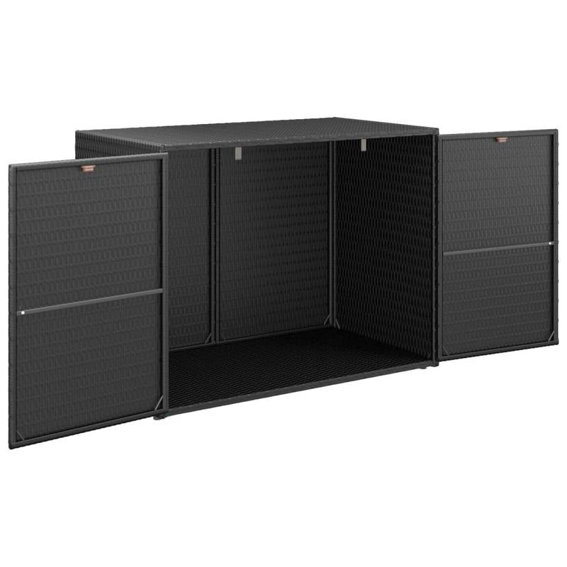 Tuinkast – Bergkast – Opbergkast – Tuinbox – Buitenmeubel – Zwart – Poly Rattan – 100 x 55,5 x 80 cm – Weerbestendig