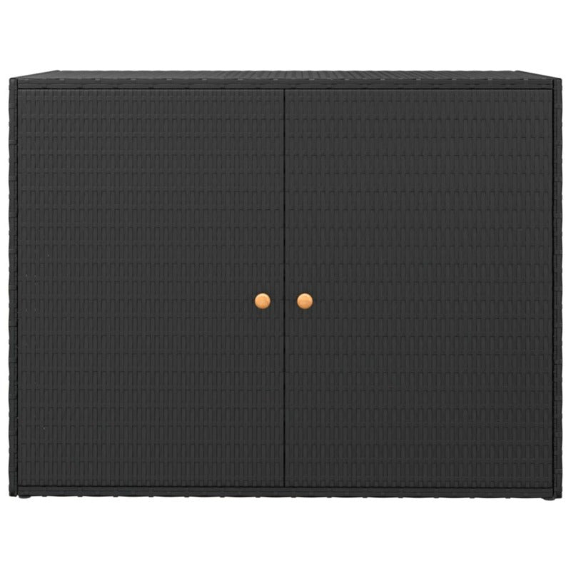 Tuinkast – Bergkast – Opbergkast – Tuinbox – Buitenmeubel – Zwart – Poly Rattan – 100 x 55,5 x 80 cm – Weerbestendig