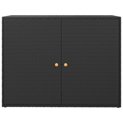 Tuinkast – Bergkast – Opbergkast – Tuinbox – Buitenmeubel – Zwart – Poly Rattan – 100 x 55,5 x 80 cm – Weerbestendig